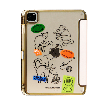 手绘猫咪适用苹果ipadair6保护套