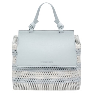 CHARLES&KEITH秋冬女包CK11-60782356学院拼色编织单肩双肩背包女