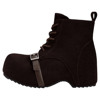 达芙妮丑萌内增高短靴女