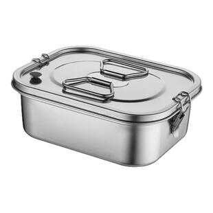 304不锈钢饭盒长方形带盖成人加厚密封防漏带饭盒分隔层食堂餐盒