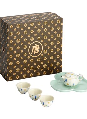 万仟堂唐三彩茶具套装带茶盘