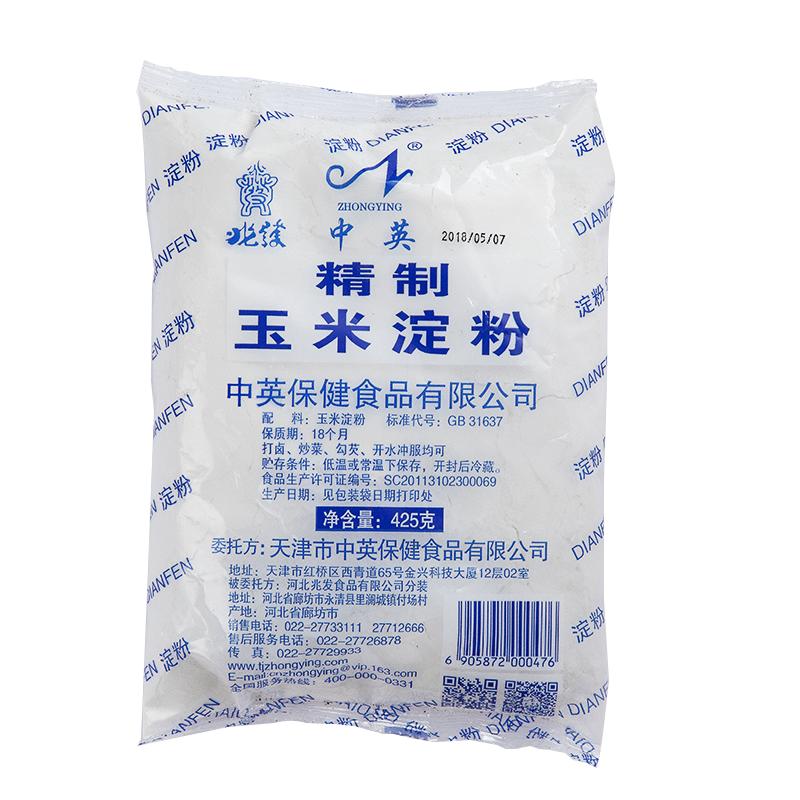 中英 玉米淀粉生粉 烘焙原料嫩肉烹调勾芡 家用食品 袋装包装425g