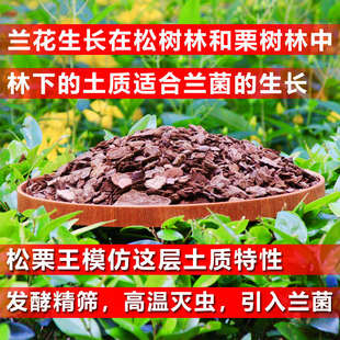 松栗王兰花草专用营养土高端级质量发酵腐熟橡栎树皮鳞颗粒种植料