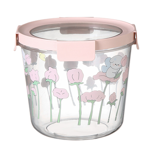 可爱食品密封防潮收纳盒冰箱冷藏塑料保鲜碗带盖便携水果便当盒