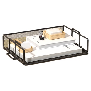 a4桌面文件架金属文件框办公桌多层文件收纳架办公室多功能置物架文件收纳盒收纳铁架子办公文具用品整理书架
