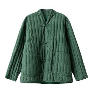 梭家｜半卷闲书｜匈牙利进口95白鹅绒轻中式深海绿扣袢短款羽绒服