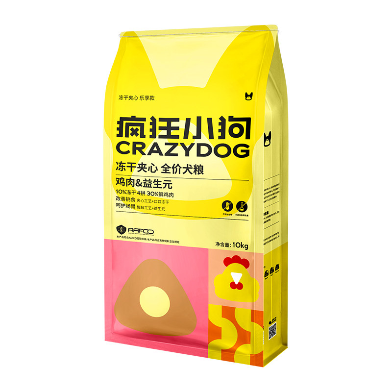 【蜜蜂惊喜社】 疯狂小狗冻干夹心狗粮中小型犬犬粮10kg