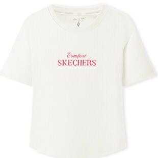 斯凯奇运动T恤女款圆领短袖透气舒适速干宽松上衣潮流个性