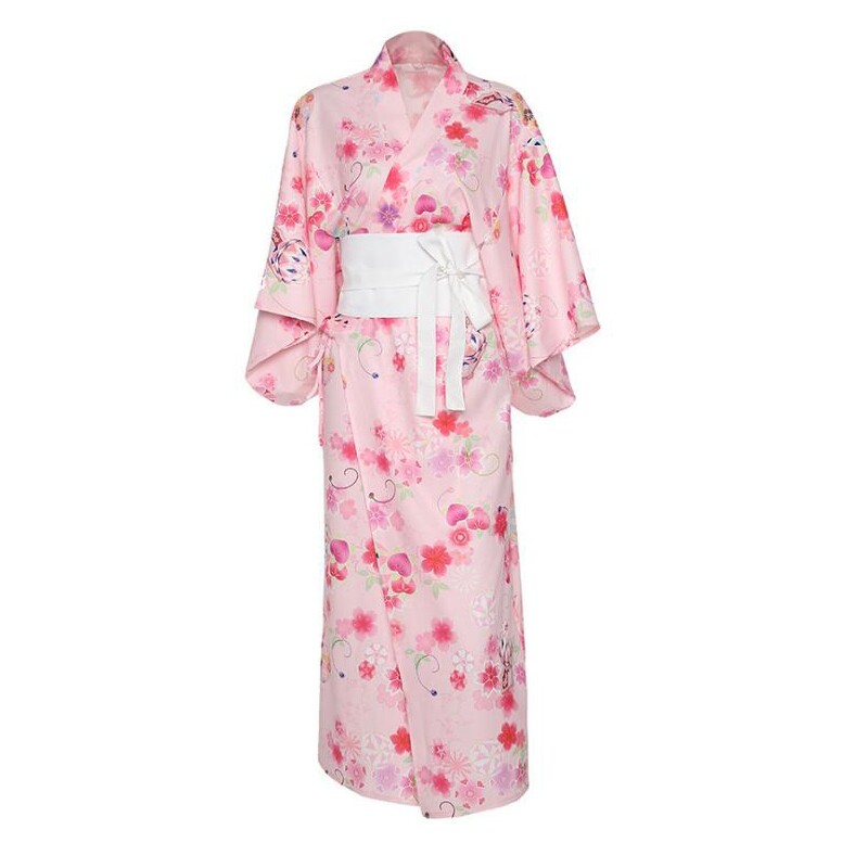 和服甜美风性感碎花睡袍私房写真