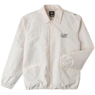 Lee商场同款舒适版书法风徽标本白色抽绳扣男夹克外套休闲潮流