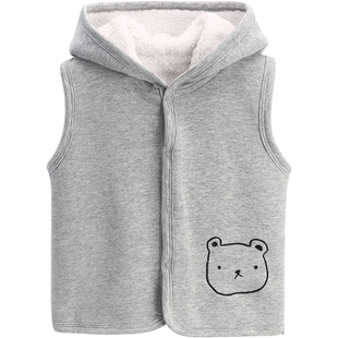 优贝宜儿童纯棉连帽马甲男童女童休闲保暖上衣中小童宝宝