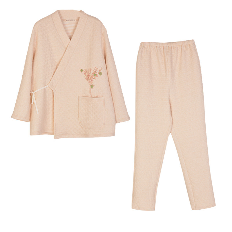 秋冬加厚彩棉孕妇睡衣产后月子服