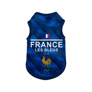 2026世界杯法国队高卢雄鸡足球迷服宠物背心狗狗猫咪衣服防掉毛