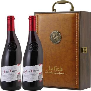 法国歪脖子红酒村庄级罗顿干红葡萄酒原瓶进口750ml*2瓶礼盒装