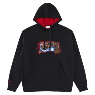 mitchell&ness卫衣湖人勇士76人经典百搭厚实保暖运动连帽衫男MN