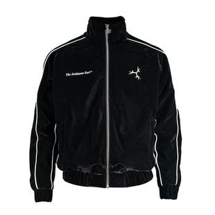 TGFCLUB 美式说唱rapper复古手势街头drill宽松LOGO运动丝绒套装