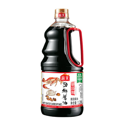 海天海鲜酱油1.28L大瓶家用生抽调味品凉拌提鲜点蘸海鲜酿造酱油