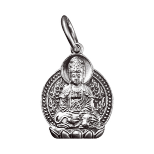足银999生肖本命佛吊坠纯银守护神挂坠复古银饰项链锁骨链女高级