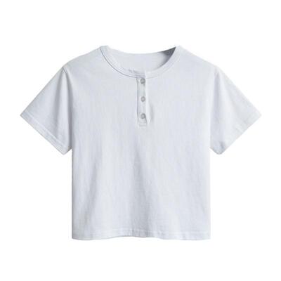 纯色短袖短款洋气上衣女韩版白色