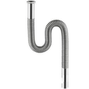 不锈钢洗脸盆面盆下水管金属软管洗手池配件台盆波纹管防臭排水管