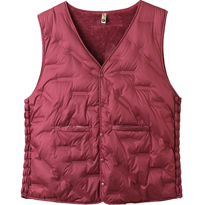 特胖时尚妈妈新款加绒真羽绒马甲