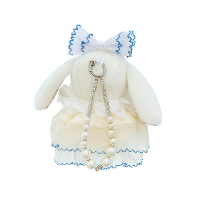可爱樱桃小兔子垂耳兔毛绒钥匙扣包包兔子挂件车饰女生礼物手机链