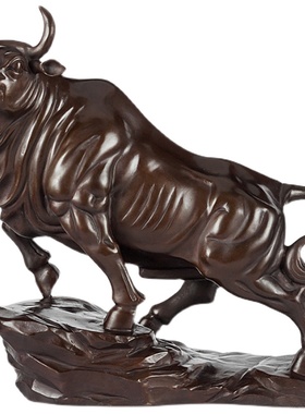 纯铜牛摆件牛气冲天摆件家居客厅装饰品牛工艺品办公室招财牛礼品