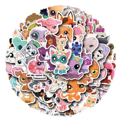 美国经典动画片Littlest Pet Shop小宠物店卡通贴纸行李箱水杯贴