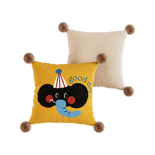 萌象游园会卡通风抱枕客厅沙发抱枕套靠枕床头靠垫长条靠背不含芯