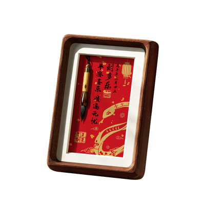 实木相框迷你胎毛笔精致摆台