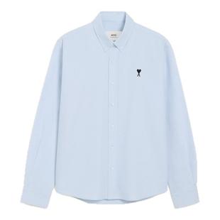 【周翊然同款】Ami Paris男士黑色ADC牛津布纽扣衬衫 棉质上衣