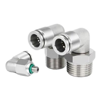 304不锈钢直角快接弯头气管接头