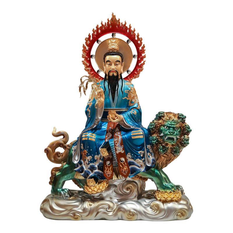 九头狮太乙救苦天尊神像铜彩坐骑太乙真人神像家用桌面供奉摆件