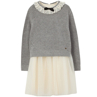 【一衣三穿】eland kids衣恋童装女童连衣裙冬季针织衫裙子套装