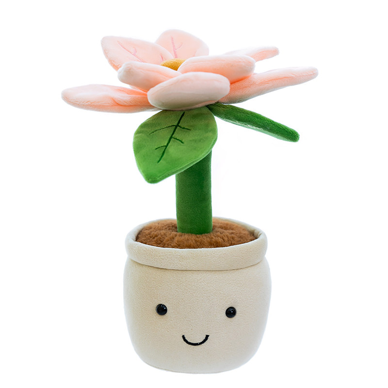 客厅摆件抓机娃娃女孩生日礼物桌伴仿真盆栽小玩偶布娃娃植物公仔