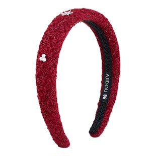 AJIDOU阿吉豆发箍新年过年红色羊羔毛头箍女高颅顶秋冬毛绒头箍