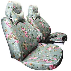 新款女士汽车座套布艺全包专用四季通用可爱座垫套棉帆布田园网红