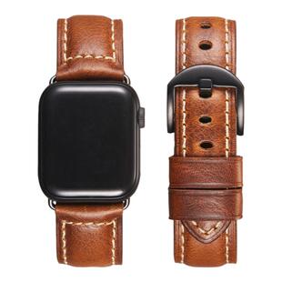 适用Apple Watch9/8/7苹果智能Ultra2手表复古油蜡小牛皮表带iwatchSE/6/5/4/3/2代真皮运动腕带/40/38mm配件