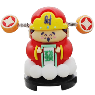 财神爷摆件电动车装饰小配件可爱电瓶摩托车自行车汽车改造装饰品