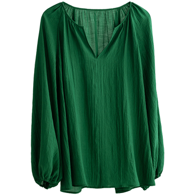 CR森系宽松慵懒感长袖上衣衬衫