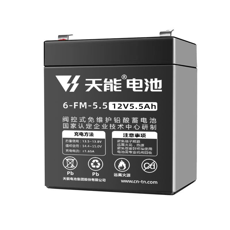 天能12V音响电池消防主机UPS控制器LED灯12伏音箱门禁应急灯电瓶