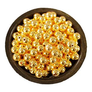 14k包金圆珠子小金珠散珠18k金球24k隔珠手链手串耳饰项链diy配件