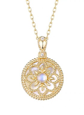 月光石精致复古镀金小众设计