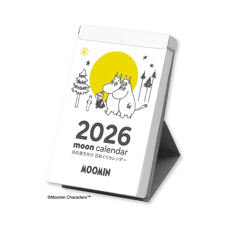 现货 2026年 日本姆明一日一页翻页日历 台历 挂历 木质座日历