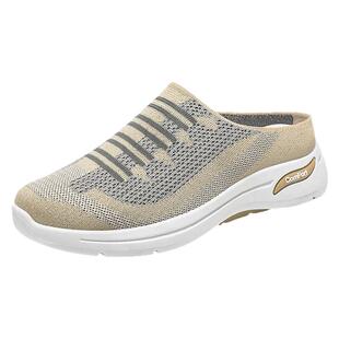 女鞋2025夏季新款跨境包头半拖批发外贸飞织布鞋一脚蹬便捷