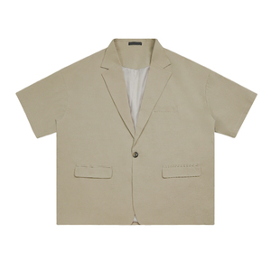 韦恩泽维尔大码商务短袖西装外套男加肥加大泡泡纱薄西服外套8168