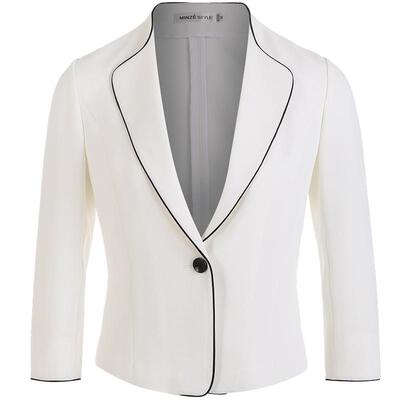 名师路新款修身黑白撞色西装外套