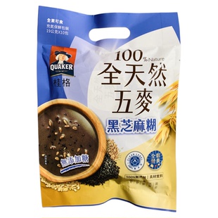 桂格黑芝麻糊五麦黑谷坚果麦片无糖即冲饮品健康营养早餐袋装190g