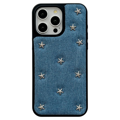 MoreRex 韩系ins牛仔蓝甜酷银星星适用苹果17手机壳iphone16promax新款15斜挎挂绳14防摔保护套13创意17pro女