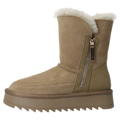 冬季女士皮毛一体保暖雪地靴